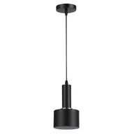 Lampy sufitowe - Lampa wisząca Tema 1-punktowa E27 125 cm IP20 stal aluminium czarna MasterLED - miniaturka - grafika 1