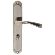 Klamki - Domino Klamka do drzwi wewnętrznych z długim szyldem do wc Romana 72 Mosiądz Patyna - miniaturka - grafika 1