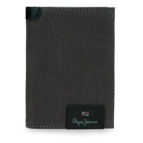 Pepe Jeans Hilltop Portfel pionowy z portmonetką szary 8,5 x 11,5 x 1 cm Skóra by Joumma Bags, Szary, Talla única, Pionowy portfel z portfelem