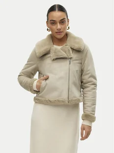 Vero Moda Kożuch Peggy 10290150 Szary Regular Fit - Płaszcze damskie - miniaturka - grafika 1