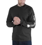 Koszulki męskie - Koszulka Carhartt Logo Long Sleeve T-Shirt BLACK - miniaturka - grafika 1