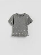 Bluzki dla niemowląt - Reserved - Bawełniany t-shirt z nadrukiem - ciemnoszary - miniaturka - grafika 1