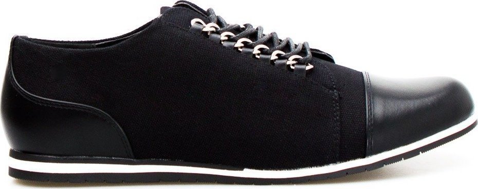 Sergio Leone Tenisówki z dwóch materiałów czarne Sergio Leone-38