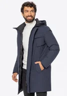 Kurtki męskie - Męska kurtka puchowa z kapturem granatowa - miniaturka - grafika 1