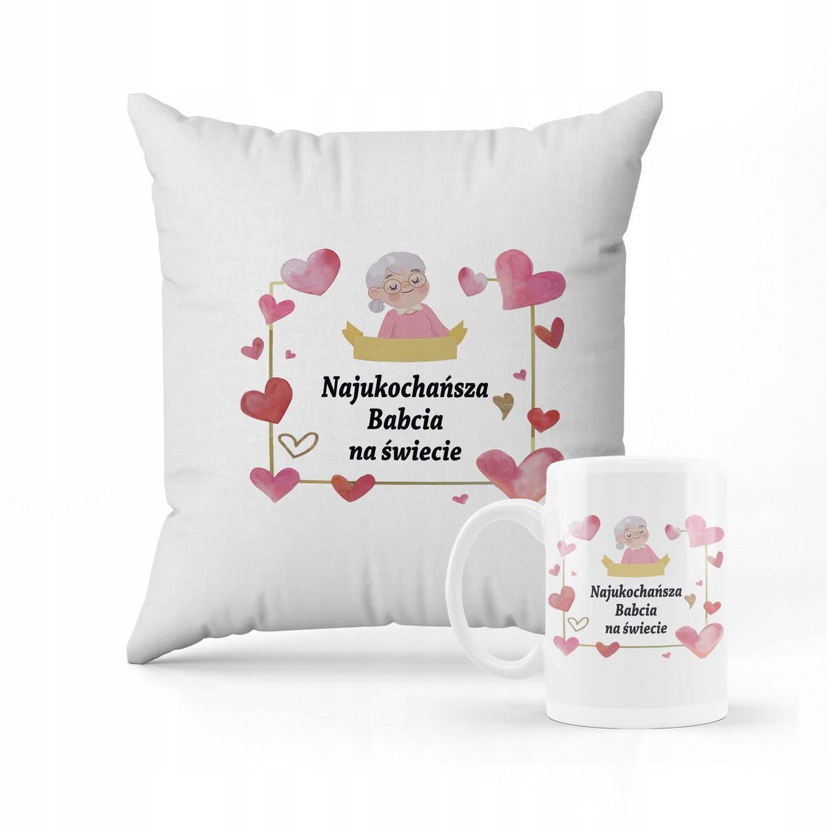ZESTAW PODUSZKA + KUBEK PREZENT NAJLEPSZA BABCIA DZIEŃ BABCI DLA BABCI #26