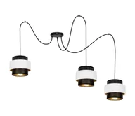 Lampy sufitowe - Żyrandol na lince NESS 3xE27/60W/230V czarny/biały - miniaturka - grafika 1