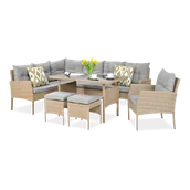 Meble ogrodowe - Zestaw Mebli Ogrodowych Wypoczynkowych Technorattan CORTINA Narożnik Fotel - miniaturka - grafika 1