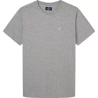 Koszulki męskie - Hackett London Klasyczna koszulka męska Ss, Szary (szary Marl), XL - miniaturka - grafika 1