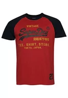 Koszulki męskie - Superdry Koszulka męska z nadrukiem, Hike Red Marl/Eclipse Navy, XL - miniaturka - grafika 1