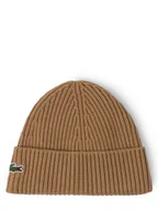 Czapki męskie - Lacoste Czapka męska Mężczyźni Wełna brązowy jednolity, ONE SIZE - miniaturka - grafika 1
