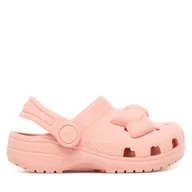 Buty dla dziewczynek - Klapki Crocs Toddler Classic Velvet Bow Clog 211887 Różowy - miniaturka - grafika 1