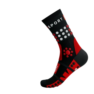 COMPRESSPORT skarpetki trekkingowe TREKKING SOCKS black/core red/white - Skarpetki sportowe męskie - miniaturka - grafika 10