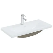 Umywalki - Ceramiczna umywalka wpuszczana w blat z baterią H2-T03 - miniaturka - grafika 1