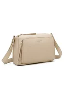 Torebki damskie - Zgrabna Dwukomorowa Beżowa Listonoszka Luigisanto Praktyczna Torebka - miniaturka - grafika 1