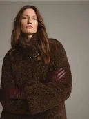 Rękawiczki - Reserved - Skórzane rękawiczki - bordowy - miniaturka - grafika 1