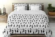 Pościel - Pościel z kory 160x200 Czarne Koty Kotki Serduszka na suwak. - miniaturka - grafika 1