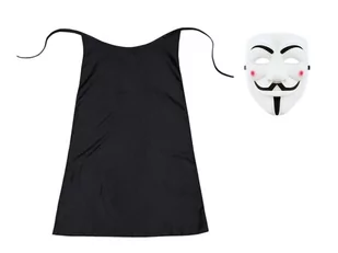 ZESTAW VENDETTA CZARNY PELERYNA 90cm 2el - Stroje karnawałowe - miniaturka - grafika 1