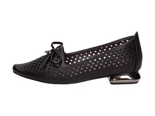 Vinceza Czarne baleriny damskie 10602 - - Półbuty damskie - miniaturka - grafika 1