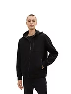 Swetry męskie - TOM TAILOR Męskie Kardigan z kapturem 1033686, 29999 - Black, L - miniaturka - grafika 1