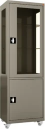 MDBW/1k.7032 mobilna szafa lekarska 1-skrzydłowa 2-komorowa szara na kołach - Meble i wyposażenie gabinetów medycznych - miniaturka - grafika 1