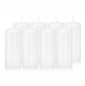 Świece - Świece świeczki walec zestaw 8 szt białe 10 cm - miniaturka - grafika 1