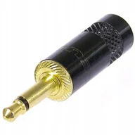 Kable - REAN Wtyk Audio AUX mini Jack 3,5mm Mono na kabel do 4,5mm pozłacany czarny NYS226BG - miniaturka - grafika 1