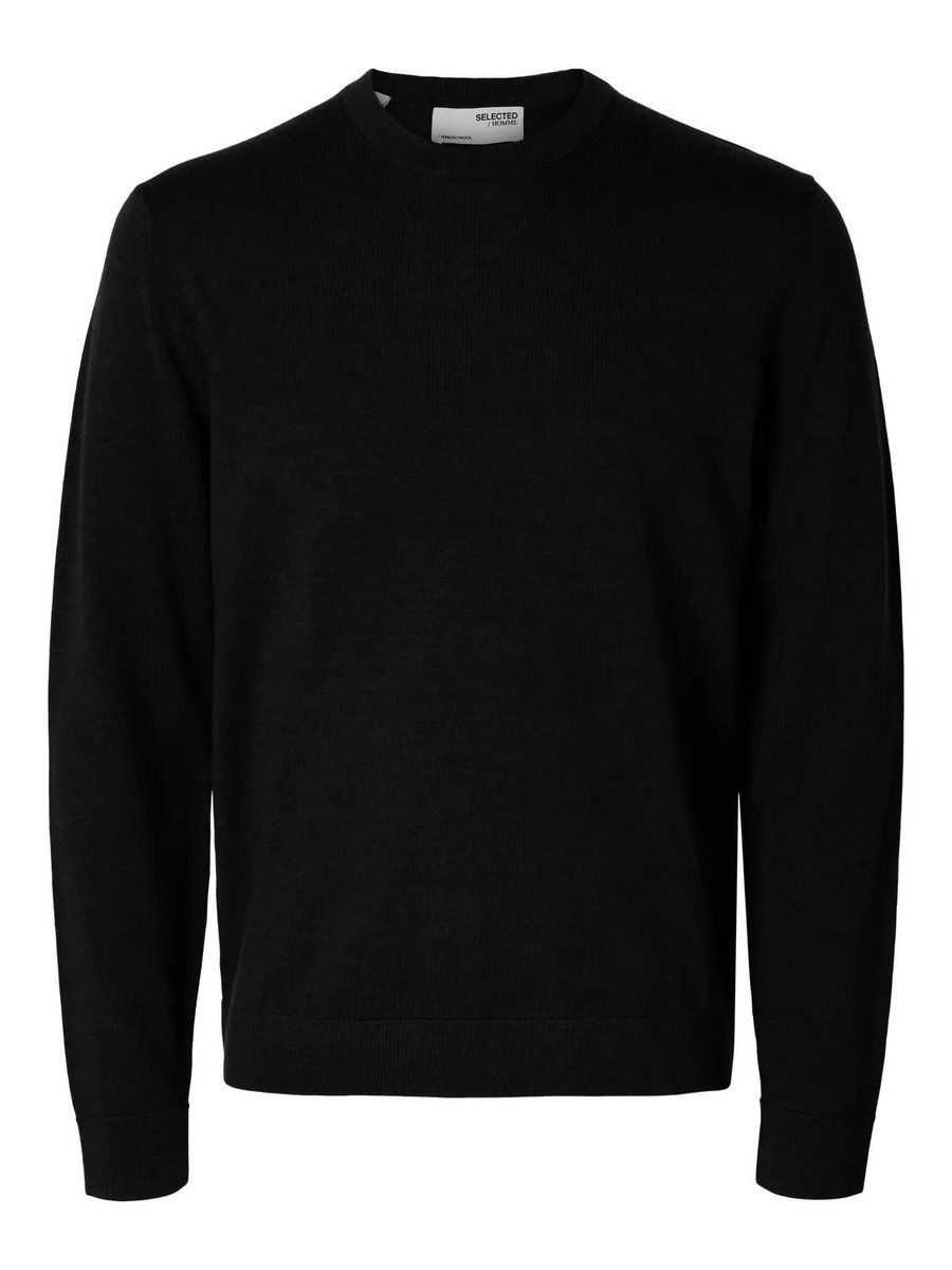 maglie uomo selected 16094647 merino crew black