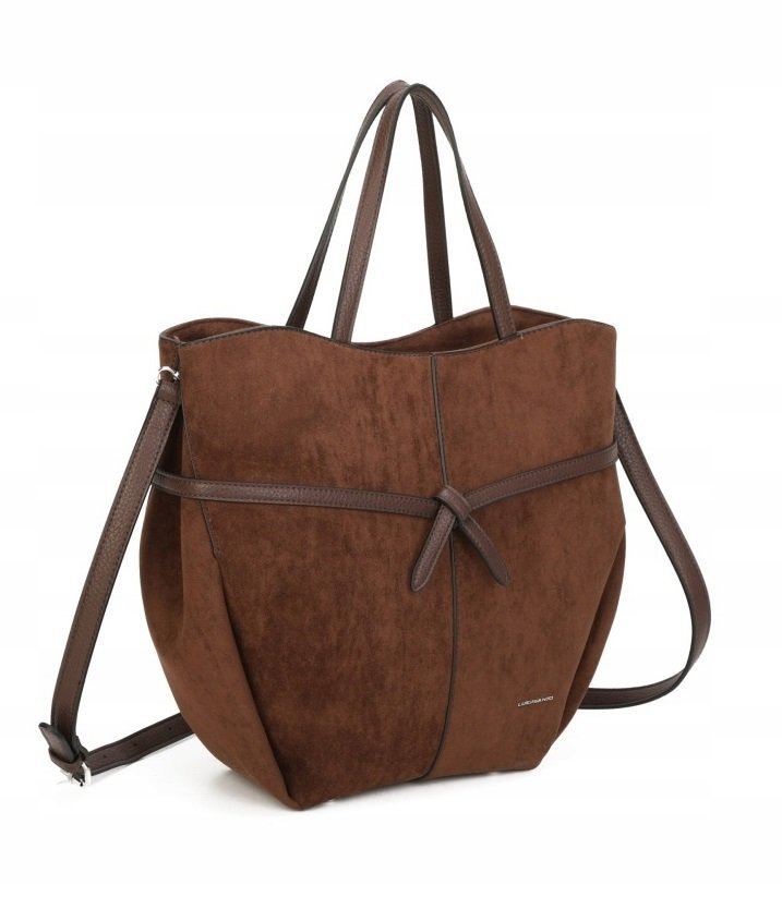 Torebka Damska Shopper Elegancka Duża Na Ramię Pasek Brązowa LUIGISANTO