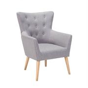 Fotele - Beliani Fotel szary - fotel wypoczynkowy do salonu tapicerowany ANGEN - miniaturka - grafika 1