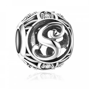 Murrano Charms Zawieszka Koralik 925 Literka S SR-441 - Charmsy - miniaturka - grafika 1
