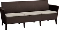 Sofy ogrodowe - Sofa SALEMO Kanapa 3 Osobowa na Taras Balkon Meble ogrodowe BRĄZ - miniaturka - grafika 1
