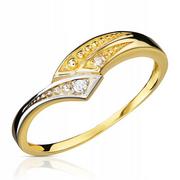 Obrączki ślubne - Złoty Pierścionek Zaręczynowy Cyrkonia 333 8k R10 - miniaturka - grafika 1