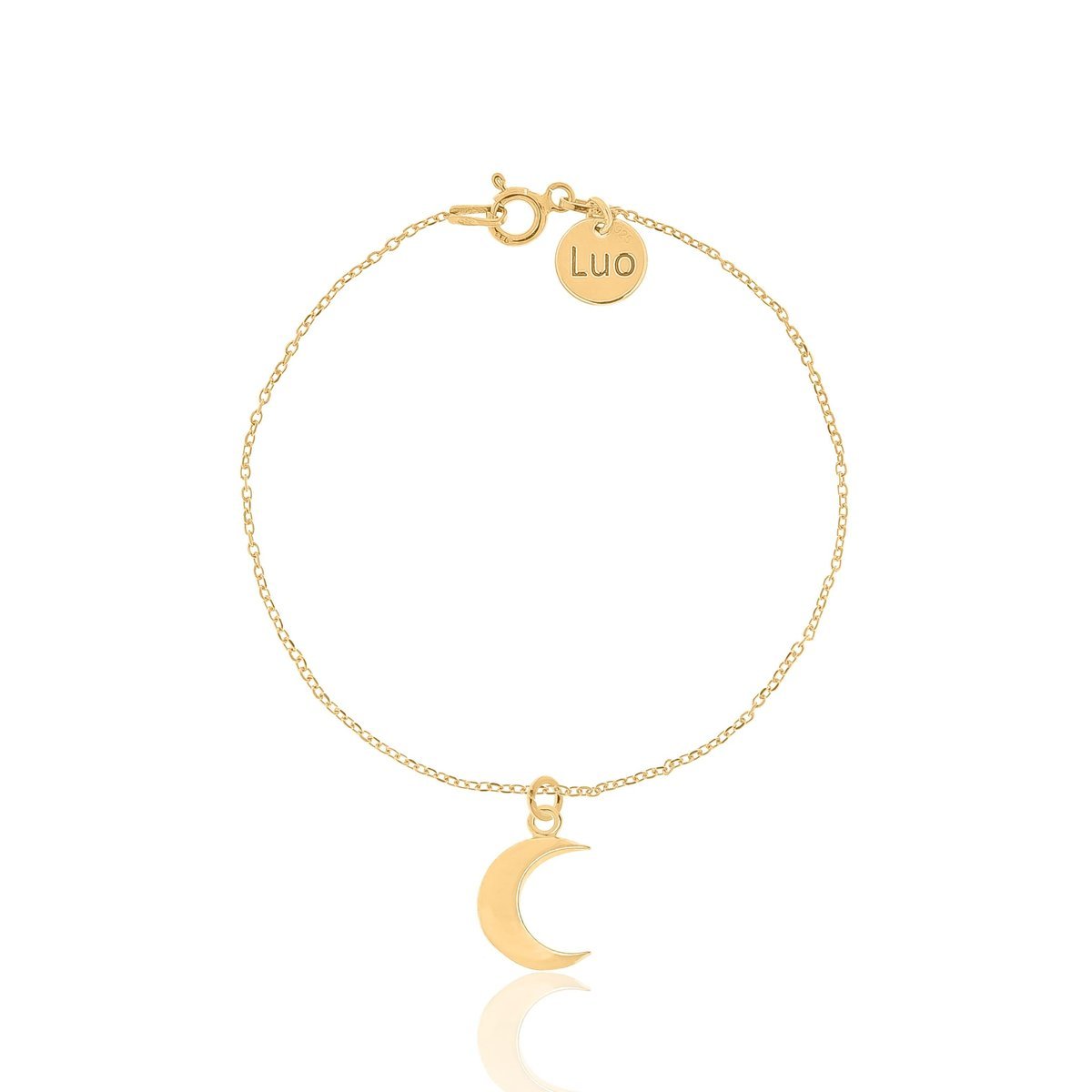 Bransoletka srebrna pozłacana z księżycem