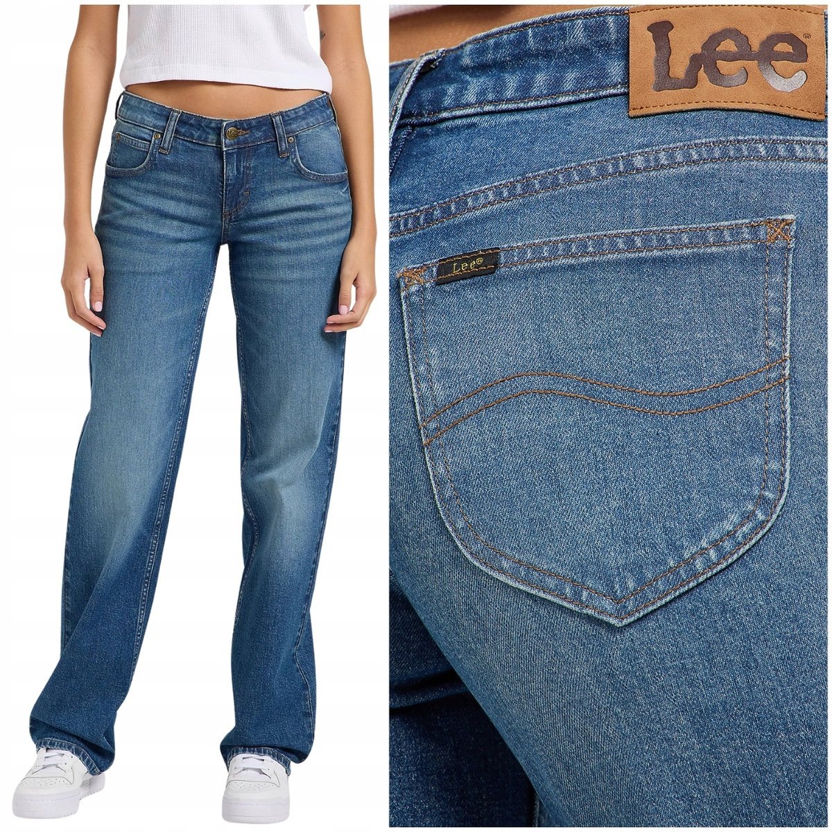 Lee ZOE Higher Climb niskie luźne proste damskie spodnie jeansowe W29 L31