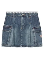Spódnice - Guess Spódnica jeansowa J5RD07 D45E0 Niebieski Regular Fit - miniaturka - grafika 1