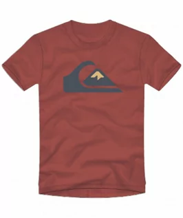 Koszulki sportowe męskie - Męski t-shirt z nadrukiem QUIKSILVER Comp Logo - bordowy - grafika 1