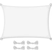 Markizy - Żagiel Przeciwsłoneczny Ogrodowy Wodoodporny 3X5M Biały - miniaturka - grafika 1