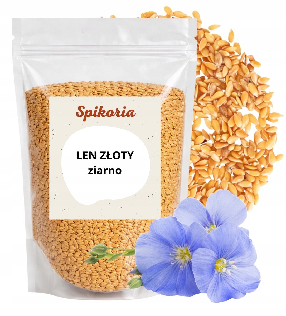 SIEMIĘ LNIANE ZŁOCISTE 1kg Nasiona Len złote jakość premium Spikoria