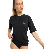 Stroje kąpielowe - Koszulka rash vest z krótkim rękawem dla Kobiety HAPPY WAVES Czarny - miniaturka - grafika 1