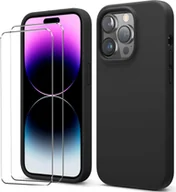 Etui i futerały do telefonów - zestaw ochronny 2 w 1 dla Apple iPhone 12 Mini składa się z 2x szklanej osłony ekranu 9H i 1x silikonowego etui w kolorze czarnym - miniaturka - grafika 1