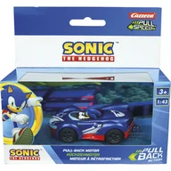 Samochody i pojazdy dla dzieci - Niebieskie autko Sonic The Hedgehog Carrera pojazd pull back dla dzieci 3+ - miniaturka - grafika 1