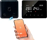 Stacje pogodowe - Inteligentny termostat, sterowanie WLAN, aktywowany głosem, 110V-240V Czarny - miniaturka - grafika 1