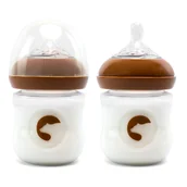 Butelki dla niemowląt - Butelka do karmienia antykolkowa Blabaer 125ml PU Brązowa 0-3M BPA FREE - miniaturka - grafika 1