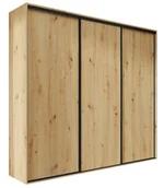 Szafy - Szafa przesuwna dąb artisan + czarne paski A5-R68 - miniaturka - grafika 1