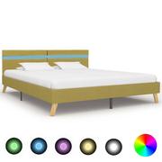 Łóżka - vidaXL Rama łóżka z LED, zielona, tkanina, 180 x 200 cm - miniaturka - grafika 1