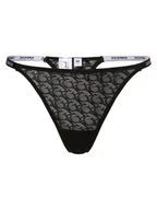 Majtki damskie - GUESS Stringi Kobiety Koronka czarny jednolity, XL - miniaturka - grafika 1