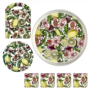 Zestaw przyborów akcesoriów kuchennych taca deska podstawki Altom Design Lemon - Przybory do gotowania - miniaturka - grafika 1