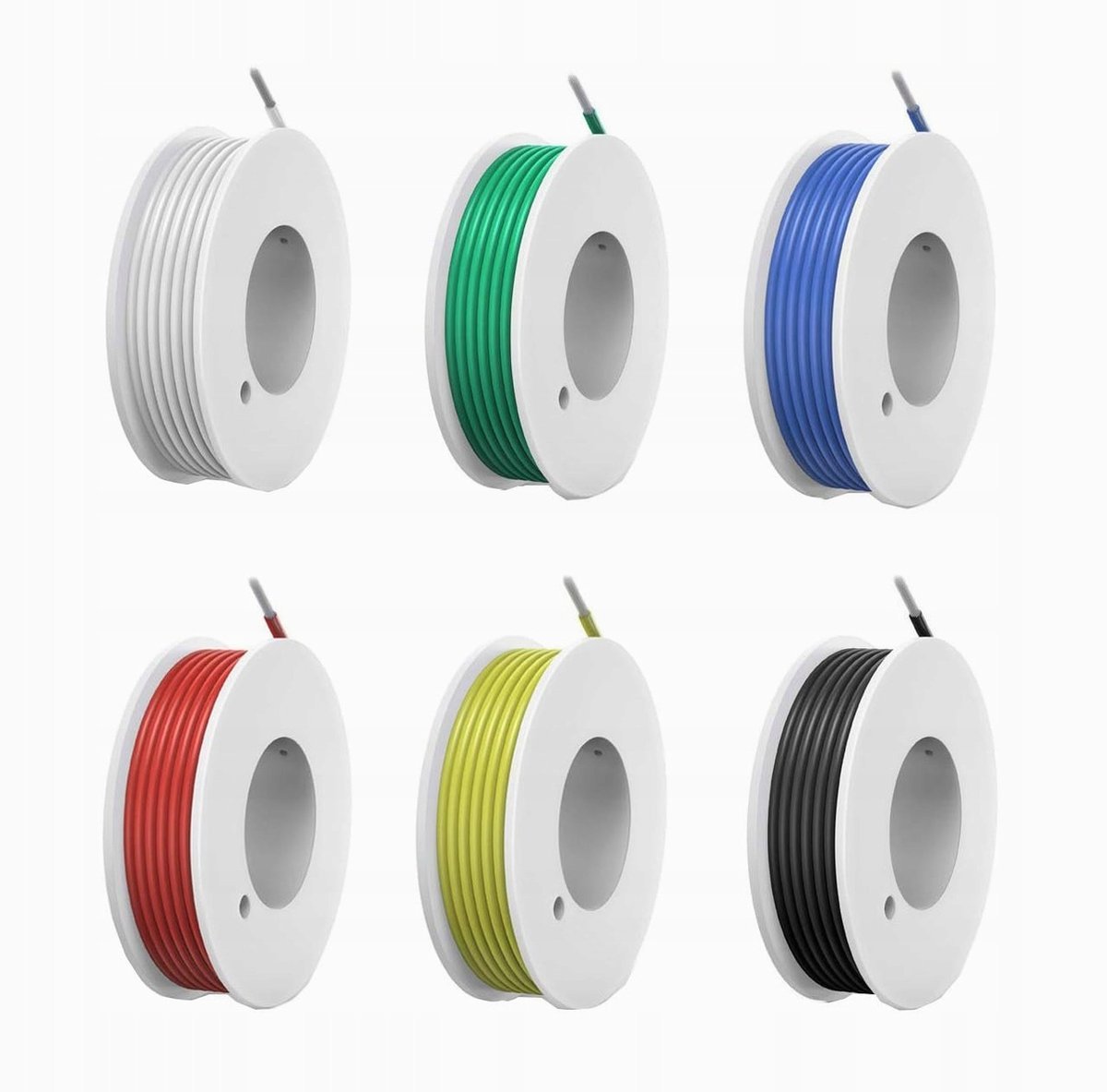 PRZEWODY 60M 28AWG 6 SZTUK MIEDZIANE CYNOWANE WIELOBARWNE ELASTYCZNE