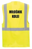 Odzież robocza - Kamizelka odblaskowa z zamkiem rozmiar L nadruk MIŁOŚNIK KOLEI - miniaturka - grafika 1
