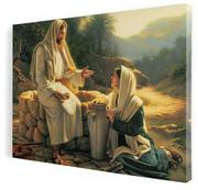 Ikony i obrazy sakralne - Jezus i Samarytanka-woda życia, obraz na płótnie canvas - miniaturka - grafika 1